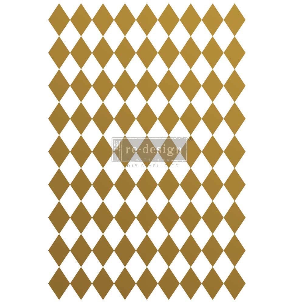 Redesign with Prima Decor Transfer | GOLD HARLEQUIN | 24” x 35”